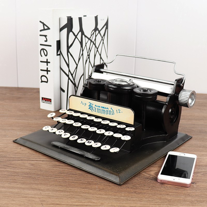 复古老式打字机模型工艺品老物件橱窗柜收藏摆件创意拍摄道具摆设