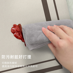 奶油风厨房防脏地垫防滑防油可擦免洗专用防水垫脚垫家用长条地毯