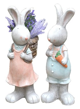 户外动物兔子花盆创意庭院花园布置幼儿园阳台造景院子装饰品摆件