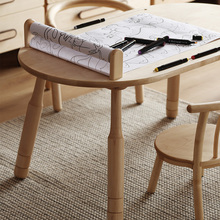全实木儿童游戏桌手工桌硬枫木儿童可调节写字桌幼儿园宝宝积木桌