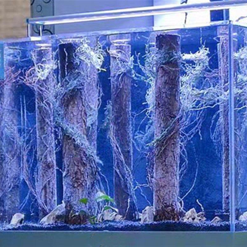 龙须根鱼缸雨林造景沉木装饰榕树根须藤蔓条模型植物情景地台枯藤