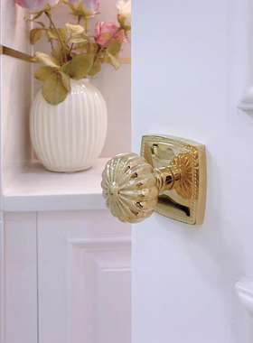 依佰利球形美式欧式复古轻奢静音室内南瓜锁卫生间浴室门锁通用型