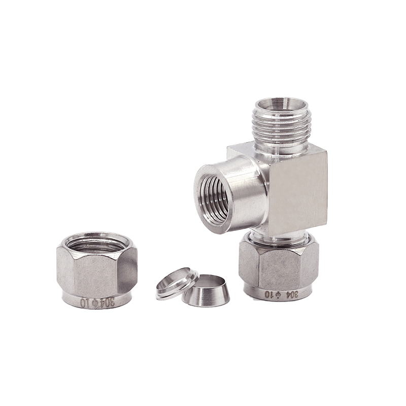 304不锈钢卡套内丝三通压力表接头公制M10 M14 M20英制G螺纹