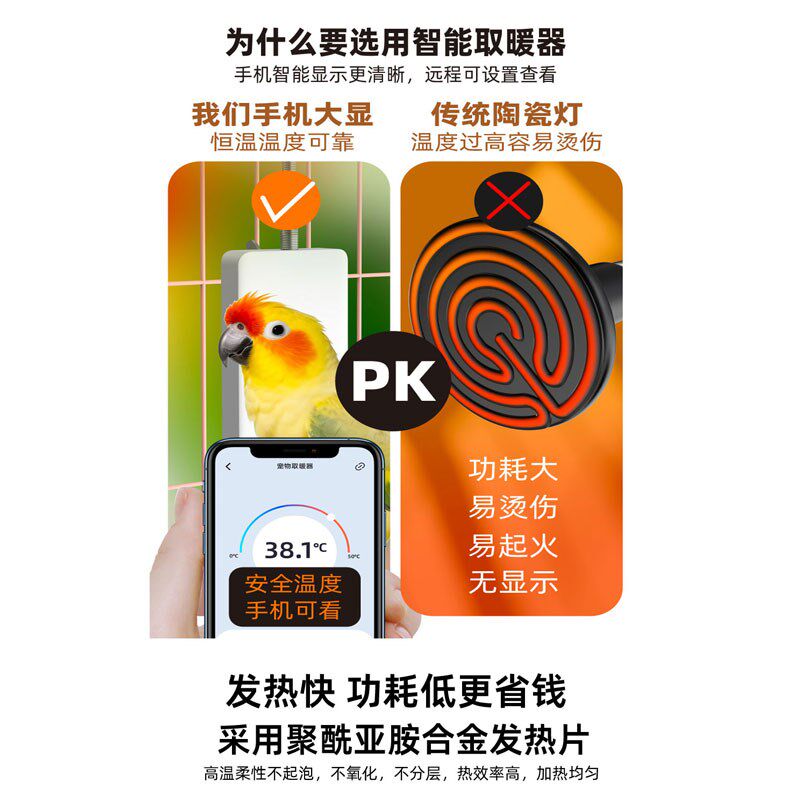 鹦鹉过冬神器保温灯取暖器鸟窝加热灯保温箱恒温鸟笼专用配件大全