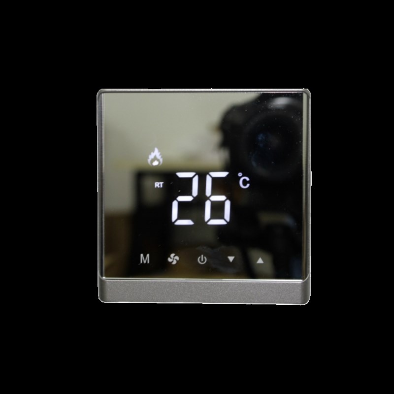 地暖温控面板分集水器家用水地暖控制面板可调温度灰色地暖温控器