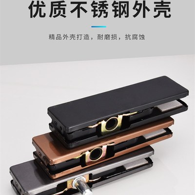 比凡无框玻璃门夹通用型地弹簧门配件上下一字夹直角七曲字夹顶夹