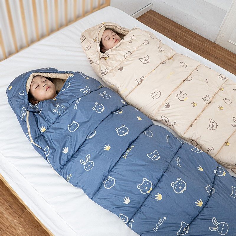 睡袋儿童春秋冬款小学生午休纯棉中大童女睡袍防踢被神器四季通用
