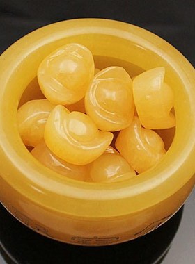 天然黄玉元宝摆设招财摆件家居客厅酒柜隔断装饰品送礼聚宝盆摆件