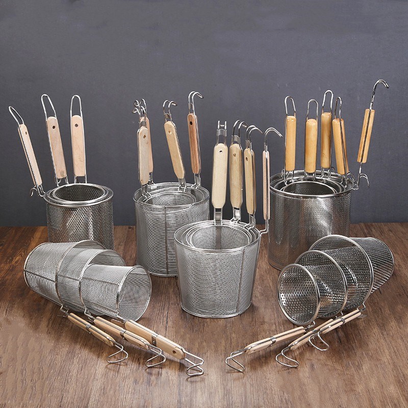 煮面网不锈钢粉篱米线漏斗火锅捞网麻辣烫漏勺过滤捞面油炸网笊篱