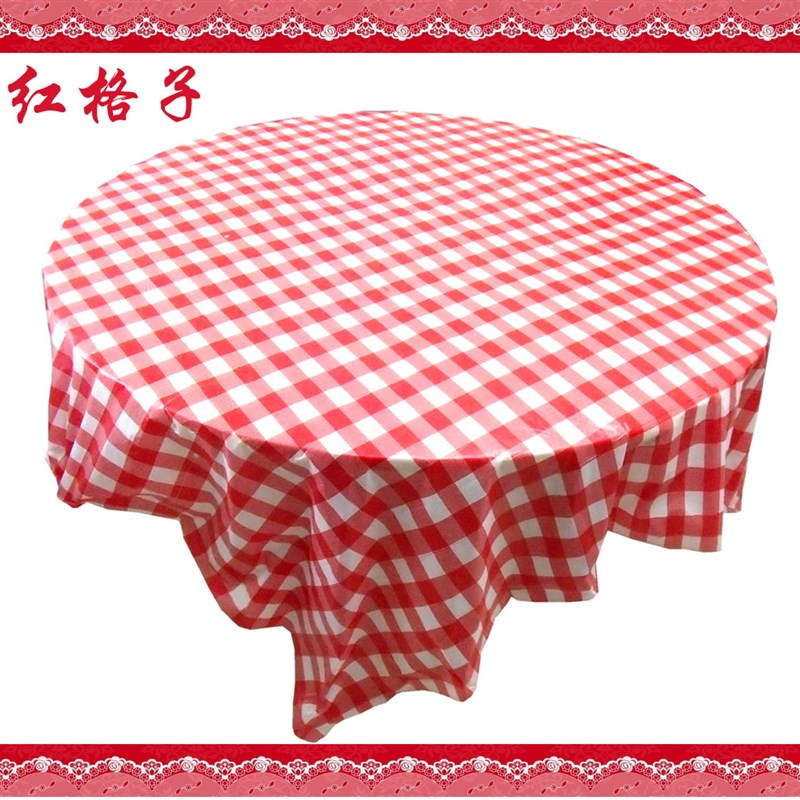 包邮加厚红格子一次性桌布白底透明花瓣塑料一次性台布纯红纯白