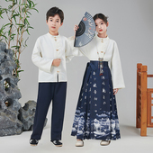 旦表演服合唱演出服唐装 国学中国风服装 马面裙男女儿童元 汉服朗诵