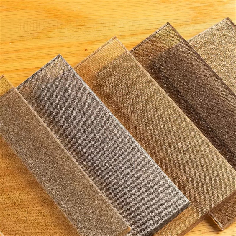 入户玄关夹丝艺术玻璃屏风隔断移门山水画夹娟玻璃酒店幕墙工程