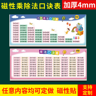 磁性加法减法乘法口诀表学习磁吸教学用具冰箱贴加减乘除法磁性贴