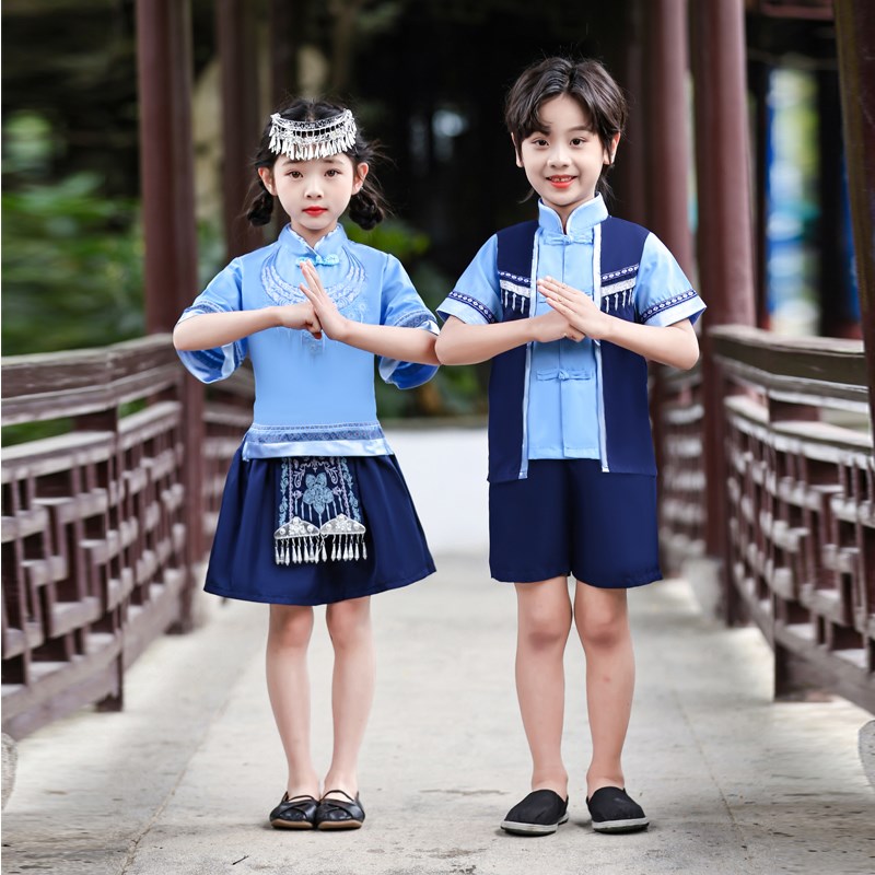六一儿童演出服小学生国风汉服少数民族表演幼儿园男童女童舞蹈服