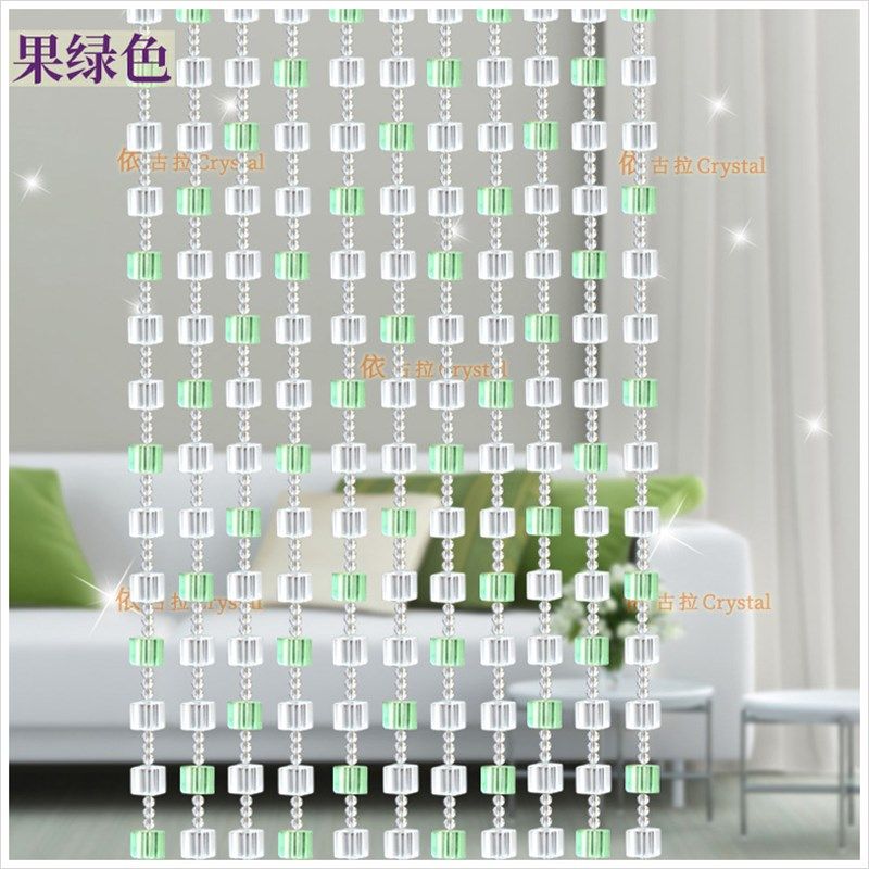 依古拉门帘玄关隔断帘子水晶珠帘挂帘吊帘隔断屏风珠帘方珠 211
