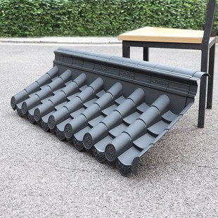 带脊单面瓦墙头盖顶一体仿古树脂单边院墙压顶塑料中式围墙瓦