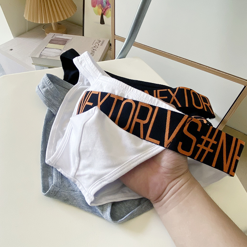 2条潮男高叉青年男生三角裤斜腰带棉质内裤男士低腰囊袋性感安全