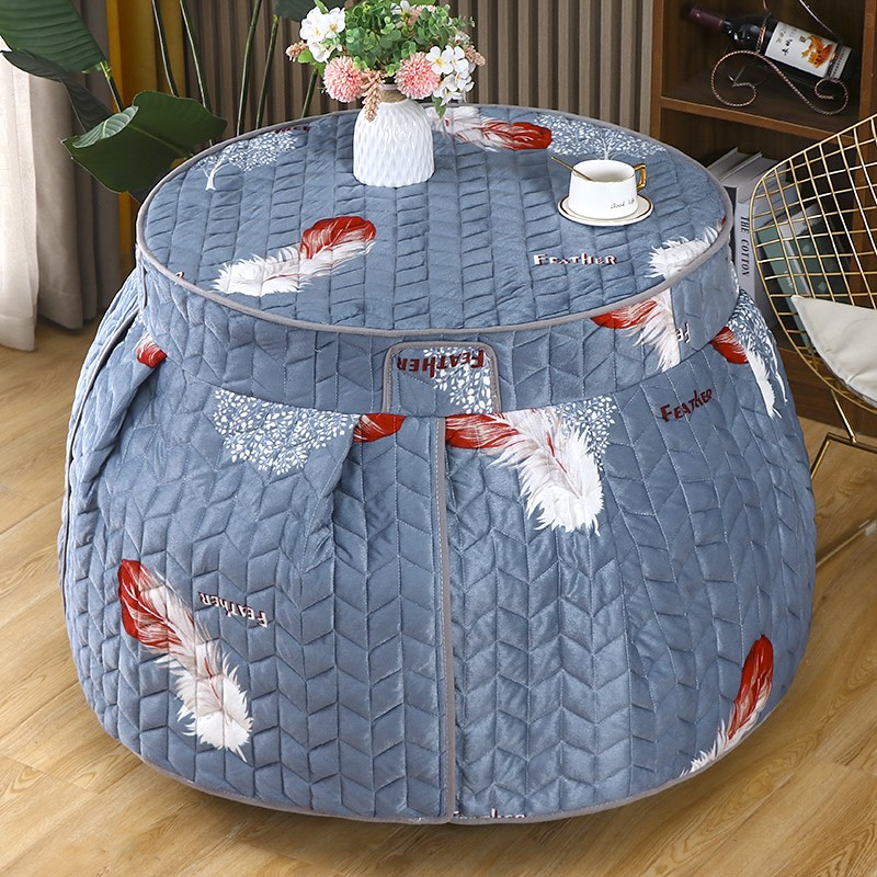 冬季加厚加绒烤火桌罩罩套圆形新款烤火桌罩圆桌子罩家用电炉罩套