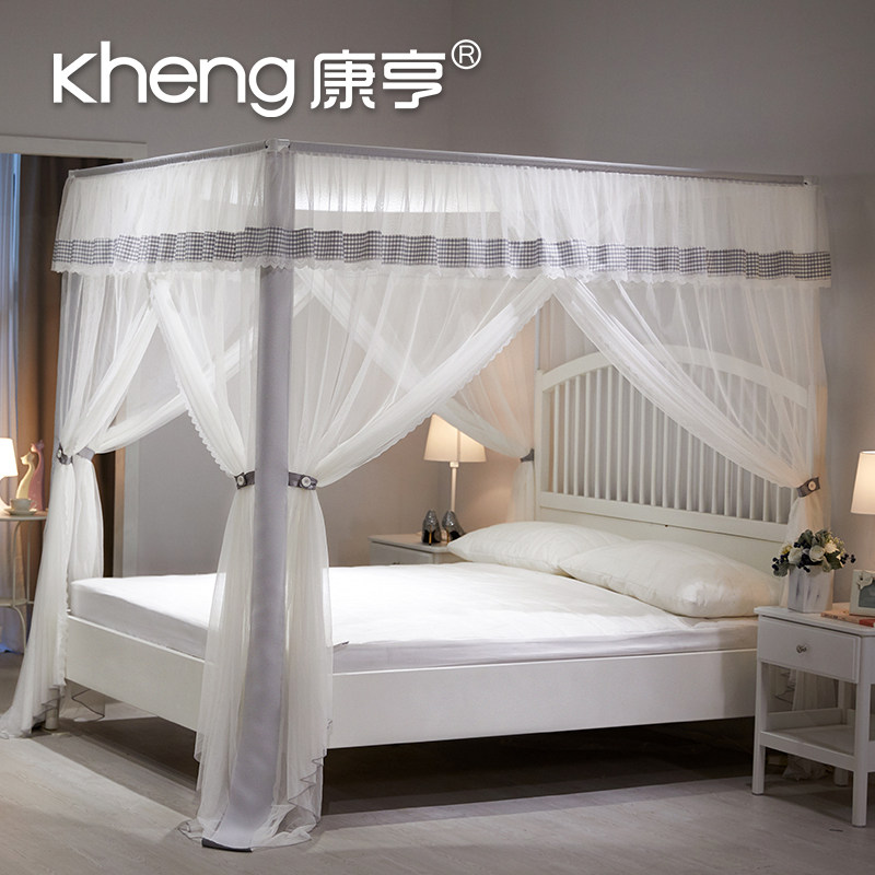 宫廷三开门加密蚊帐家用公主风欧式1.2米2米1.5米1.5m1.8m床纹账