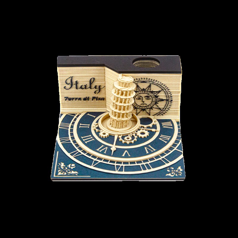 3D立体纸雕便利贴本模型意大利披萨斜塔钟楼罗马建筑可批量定制造