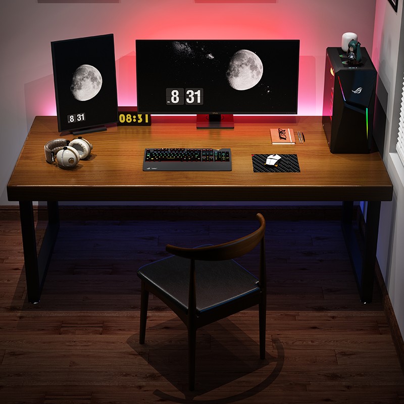 北欧实木电脑台式桌家用电脑桌简约书桌办公桌写字台电竞桌老板桌