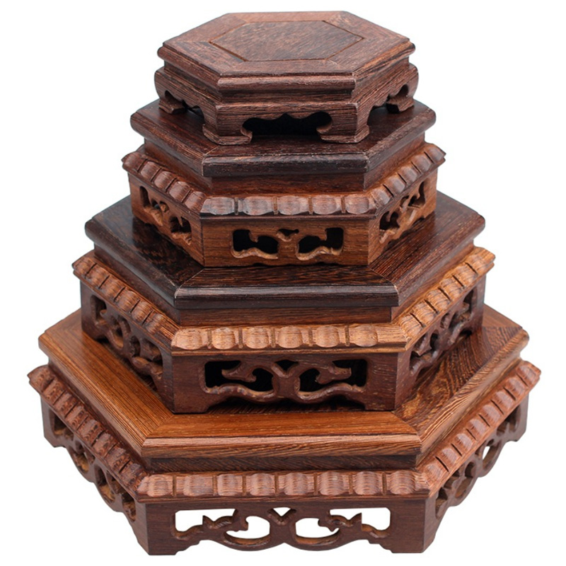 文昌塔底座实木工艺品花瓶奇石头方形木头底座托架鸡翅木底座摆件