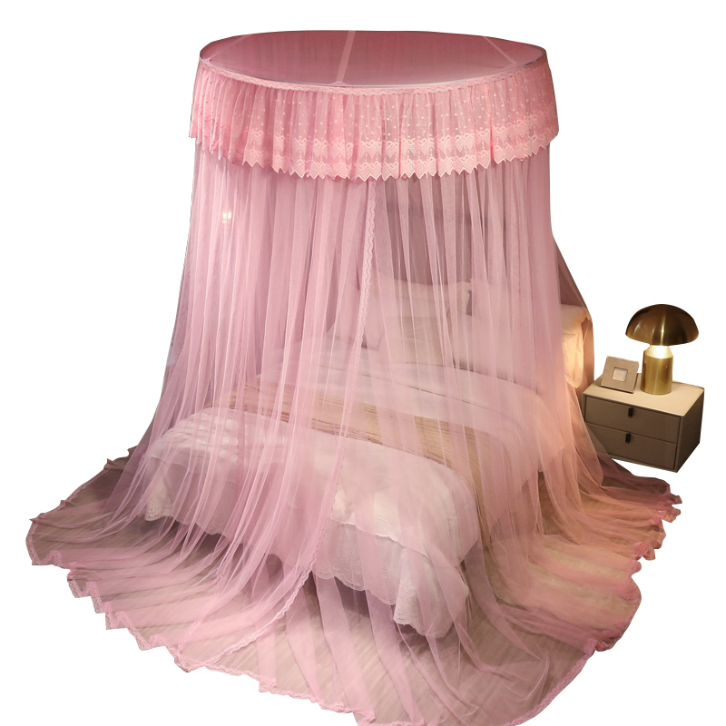 2022年新款吊挂圆顶式蚊帐家用免安装公主床幔床帘遮光免打孔儿童