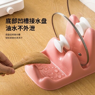 锅盖架厨房置物架多功能双层锅盖菜板放置架台面锅铲勺子收纳整理