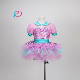 新款 儿童女童亮片舞蹈演出服蓬蓬裙表演服舞蹈服芮其儿2214