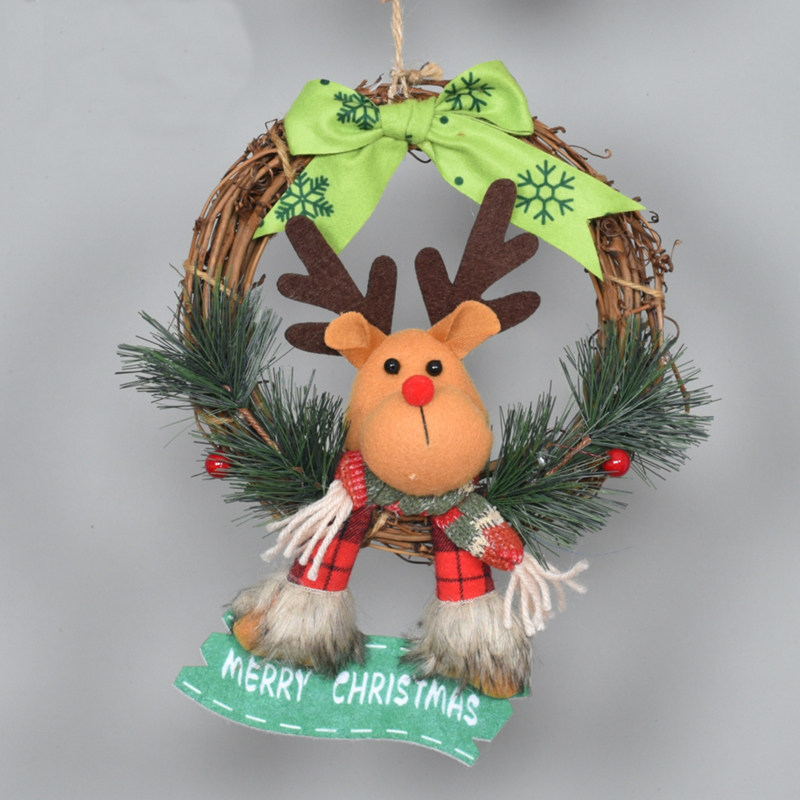 新款圣诞装饰品圣诞卡通布艺公仔抱字牌藤圈圣诞老人麋鹿花环门环,节庆用品/礼品,圣诞装饰品,淘宝优惠券,粉丝福利购,淘宝优惠卷