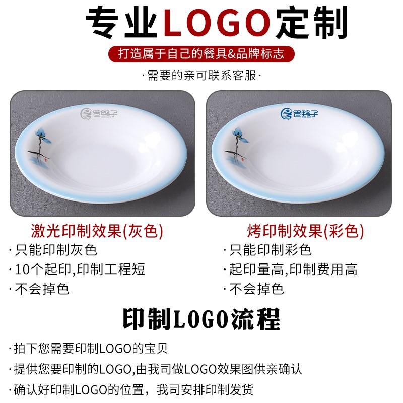 仿瓷盘子菜盘深盘双耳盘创意凉菜热菜冷菜盘商用密胺网红饭店餐具