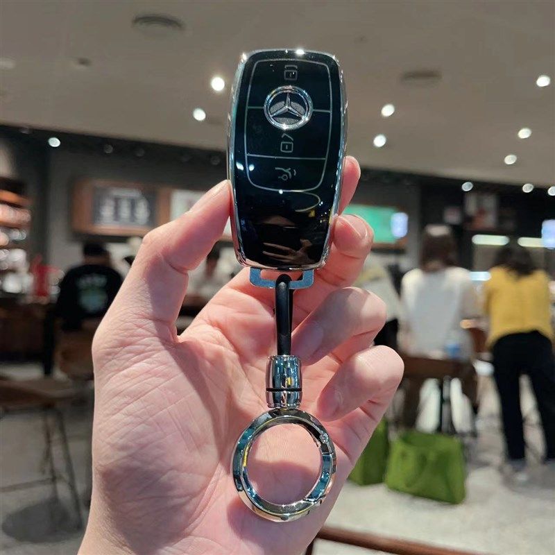 适用于奔驰e300l钥匙套c260l a200l glc glb gla gle eqb车包壳扣