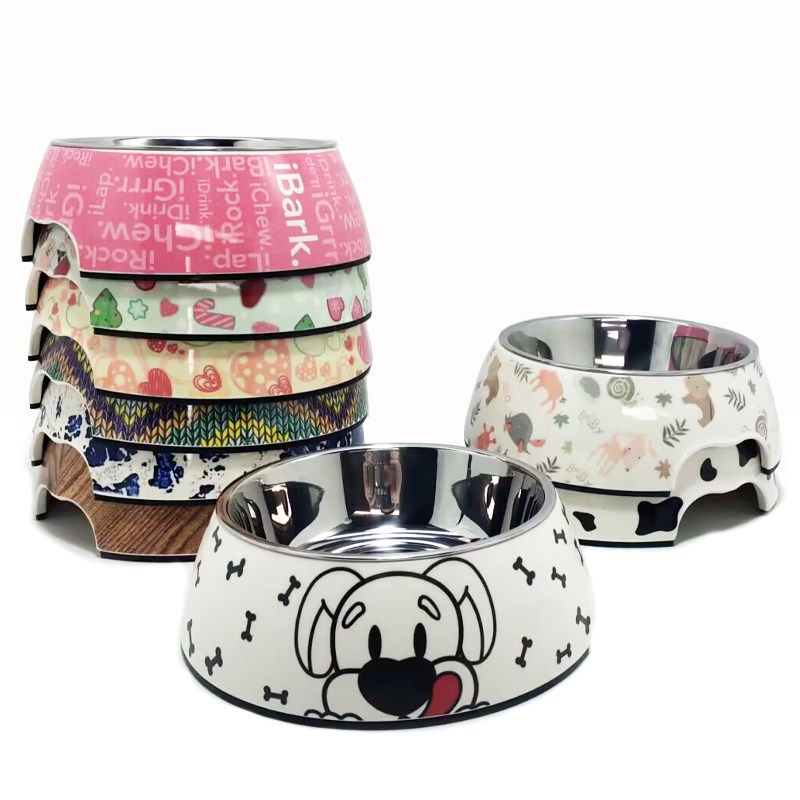 狗盆狗碗猫碗双碗防打翻猫粮盆不锈钢狗狗食盆大号大型犬宠物饭盆