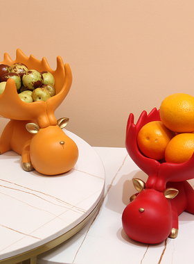 北欧轻奢平安鹿门口玄关鞋柜放钥匙收纳摆件客厅酒柜乔迁新居礼物