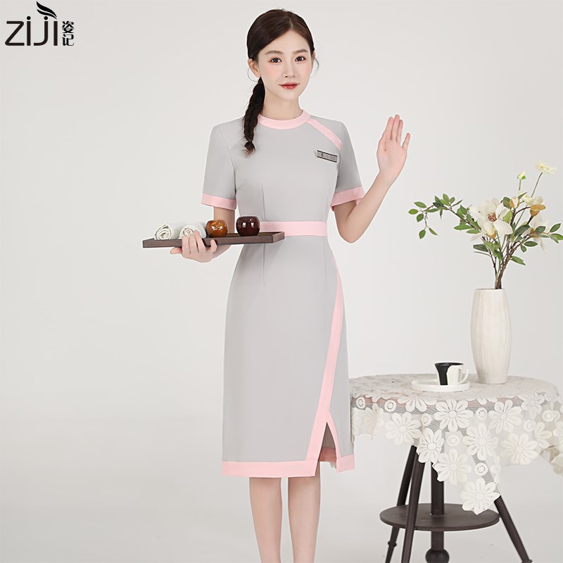 美容师美容院工作服SPA酒店医美前台纹绣珠宝店美甲美发连衣裙女