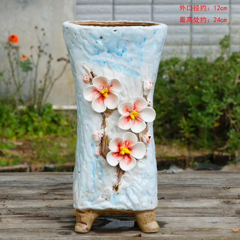 手工手捏花盆 陶瓷多肉花盆 老桩盆拼盘群生盆肉肉盆精美