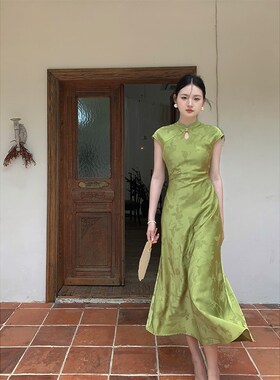 Haze禾枝 新中式复古立领年轻款改良绝美少女旗袍连衣裙