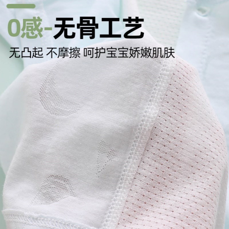 新生婴儿衣服夏季薄款夏天短袖0一3月2宝宝73码a类66纯棉全背上衣