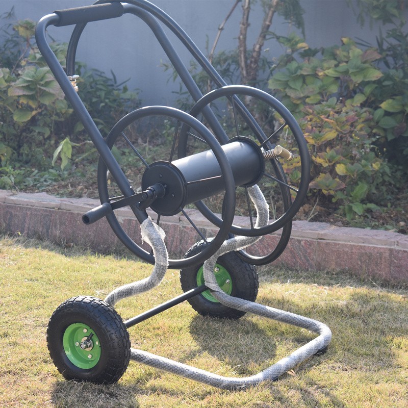 金属水管收纳车架 100米洗车浇花浇水家用软管喷头高压卷管器套装