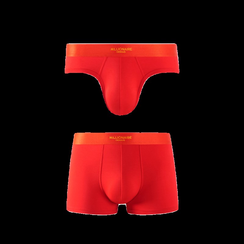 Oengus 本命年纯棉红色内裤男士内裤 男三角裤 内裤男 本命年内裤