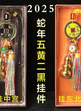 2025蛇年新品五黄二黑镇守令葫芦铜钱彩绘挂件居家店铺汽车挂饰品