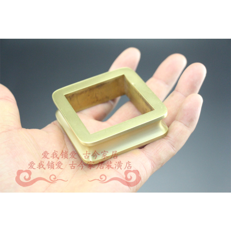 新古典床头装饰铜件半圆盘 方形铜柱新中式床头套拉手橱柜配件