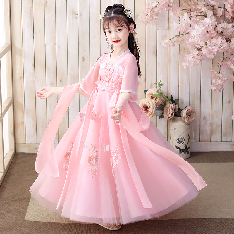 女童汉服连衣裙夏装2022新款儿童公主裙女孩薄款洋气古风裙子夏季