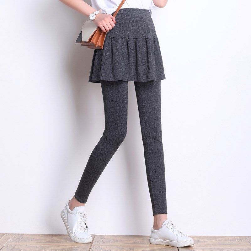 假两件带裙子一体打底裤女外穿2020秋冬加绒大码高腰显瘦保暖裙裤