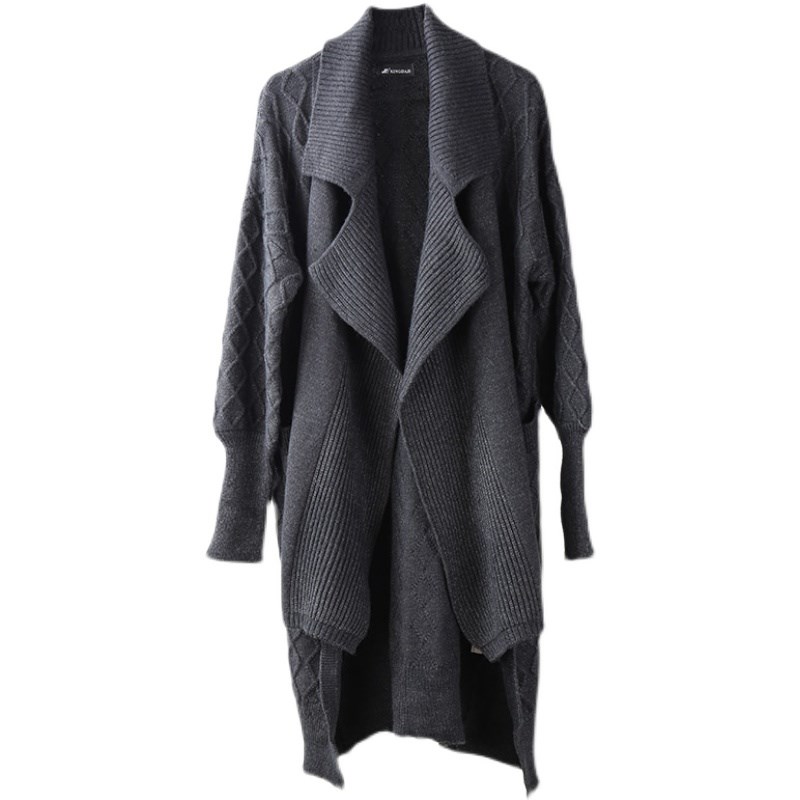 设计师男装中长款羊毛衫针织外套男士开衫披风毛衣宽松大衣春秋潮