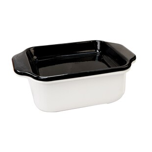 肥龙日式长方型搪瓷油炸锅油炸天妇罗锅烤盘煎盘两件套