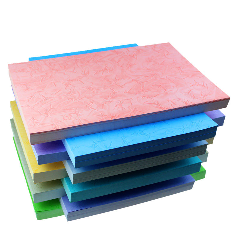 180克A4竹叶纹卡纸 A3++平面皮纹纸装订封皮标书仿封面纸手工折纸