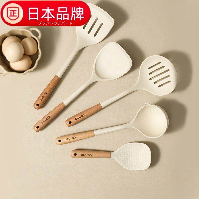 日本进口硅胶锅铲家用炒菜铲子炒勺不粘锅专用汤勺漏勺饭勺厨具