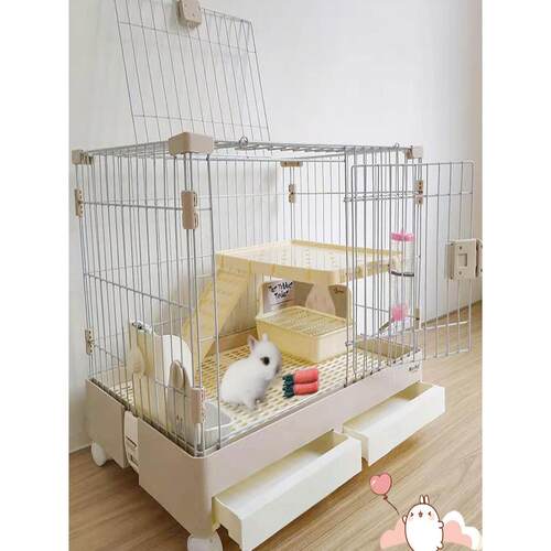 兔子家用抽屉式大号兔窝猪仓鼠笼双层别墅高档宠物兔笼
