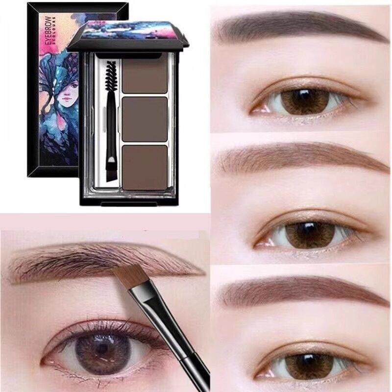 大牌三色眉粉盘眼影阴影三合一防水防汗持久不脱妆不晕染正品